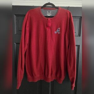 Atlanta Braves men's XL knit polo pullover EUC